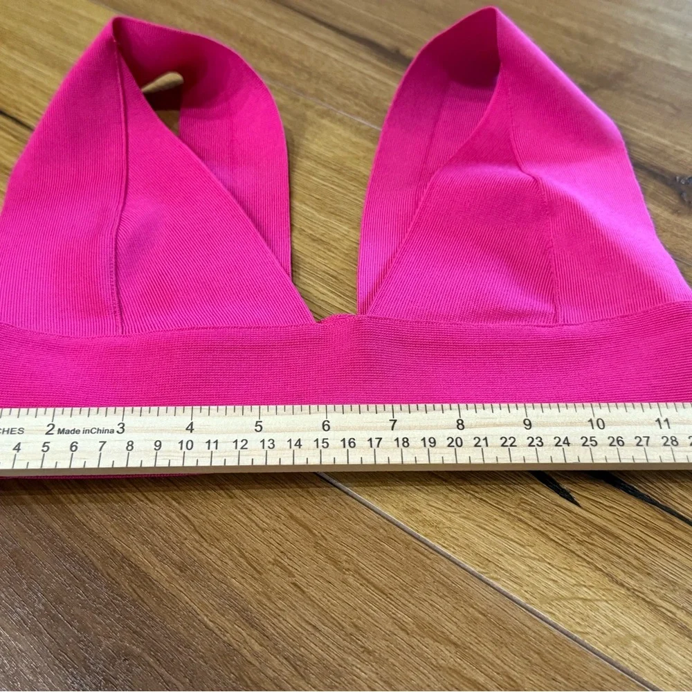 SKIMS Vibrant Pink Triangle Bikini Top XS